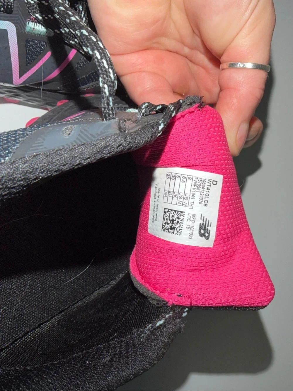 New Balance Black Sneakers with Hot Pink & Mint Accents